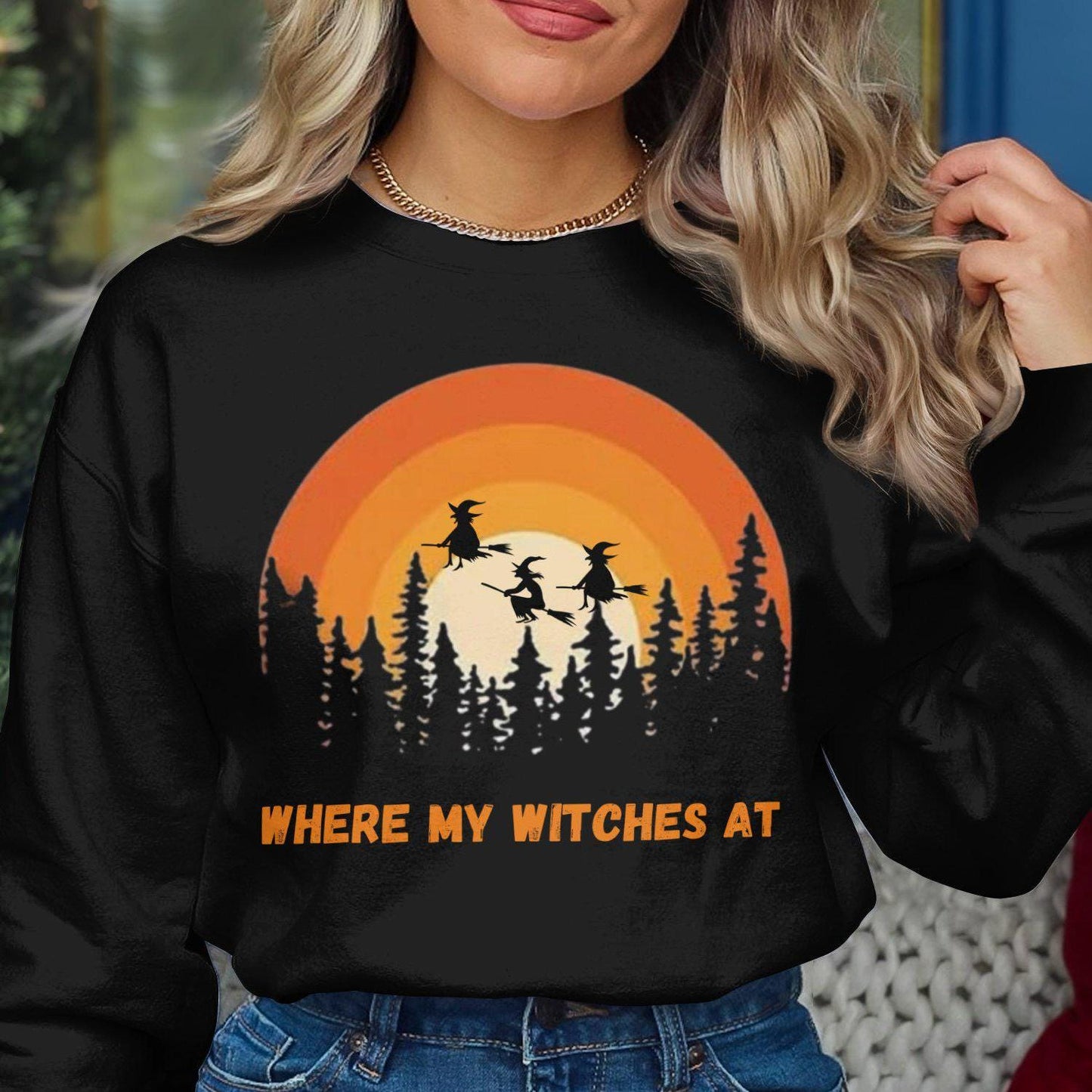 Retro Witches Halloween T-Shirt, Cute Witchy Graphic Tee, Where My Witches At Shirt, Spooky Season Shirt, Fun Halloween Top