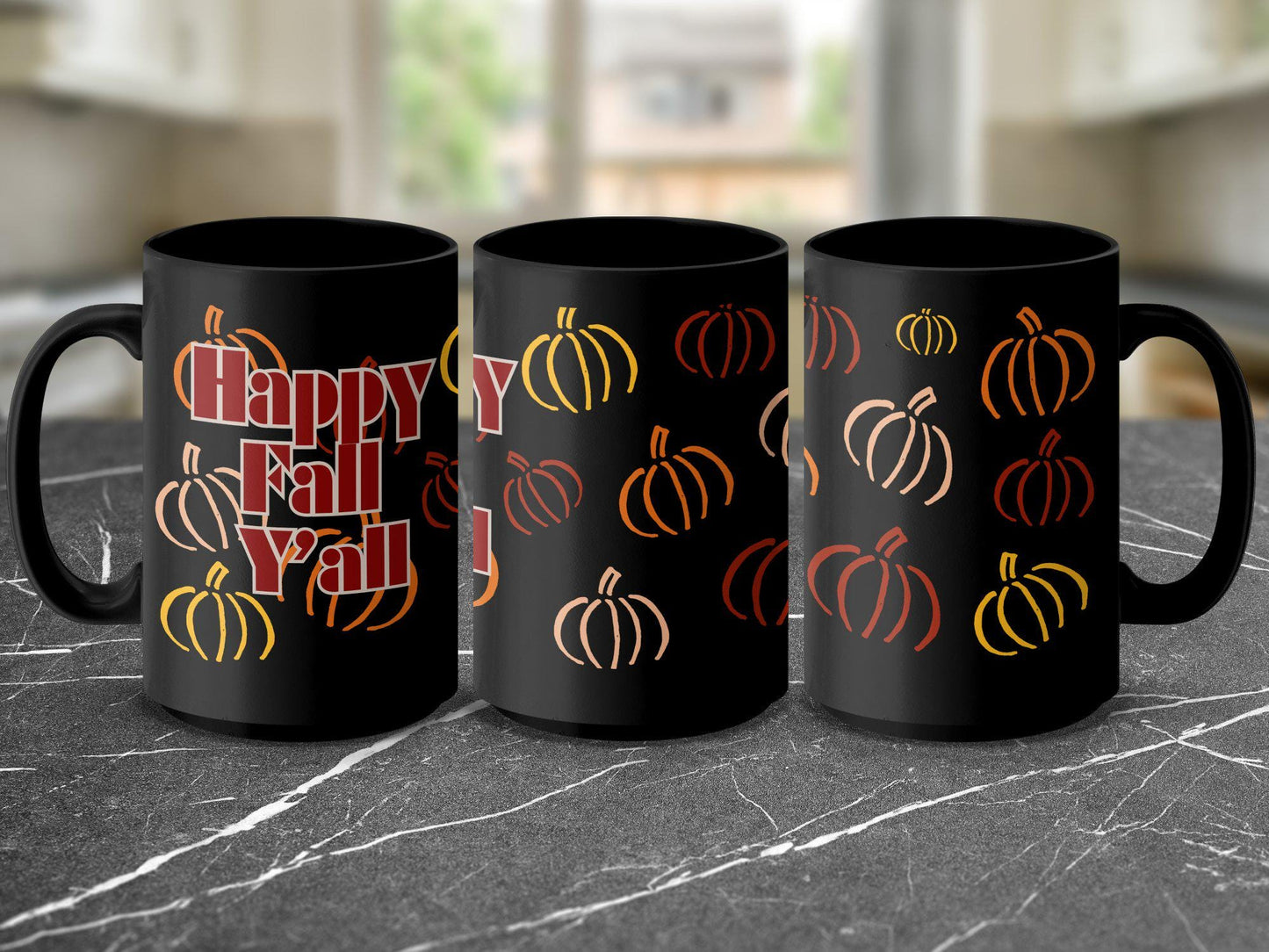 Happy Fall Y'all Mug, Fall Coffee Mug, Autumn Harvest Mug, Pumpkin Themed Mug, Fall Season Mug, Thanksgiving Mug Gift