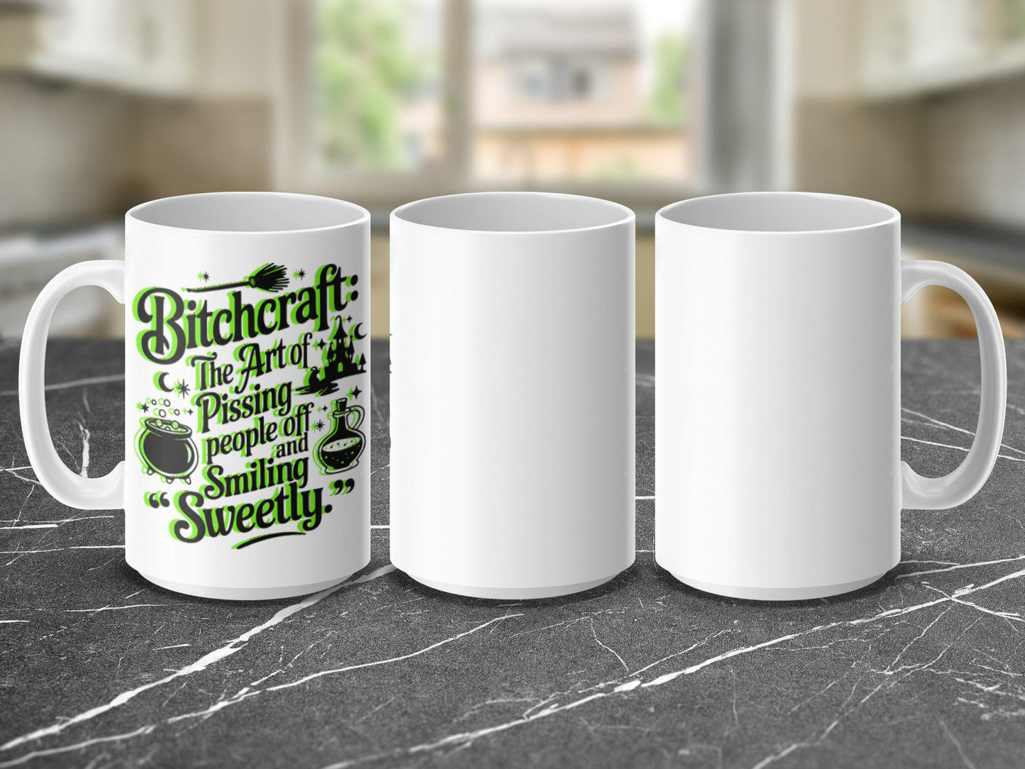 Funny Witch Mug Bitchcraft Quote Coffee Mug Sarcastic Humor Gift Unisex Gag Gift for Friends Coworkers Unique Novelty Mug
