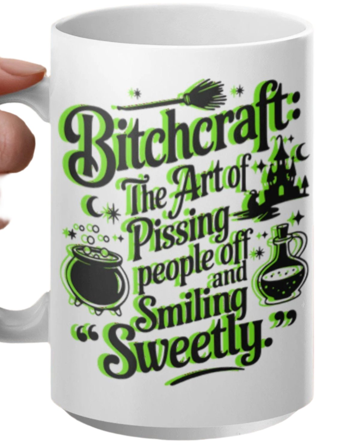Funny Witch Mug Bitchcraft Quote Coffee Mug Sarcastic Humor Gift Unisex Gag Gift for Friends Coworkers Unique Novelty Mug