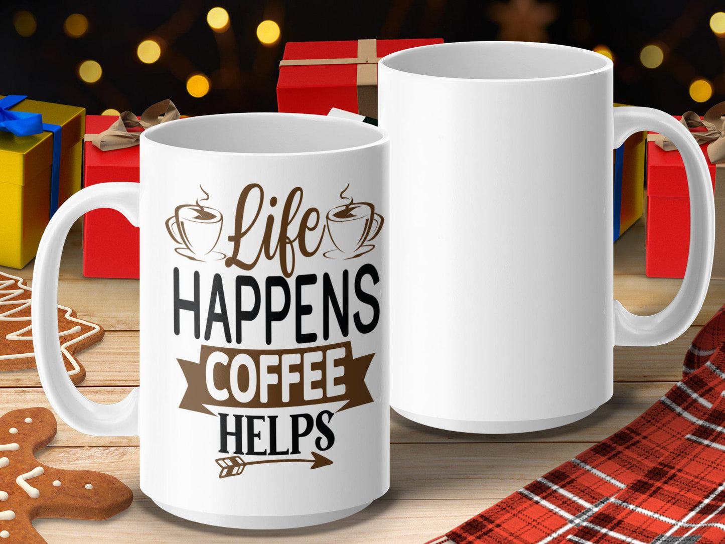Life Happens Coffee Helps Mug Funny Quote Mug Inspirational Coffee Mug Gift for Coffee Lovers Unique Coffee Cup Beverage Mug
