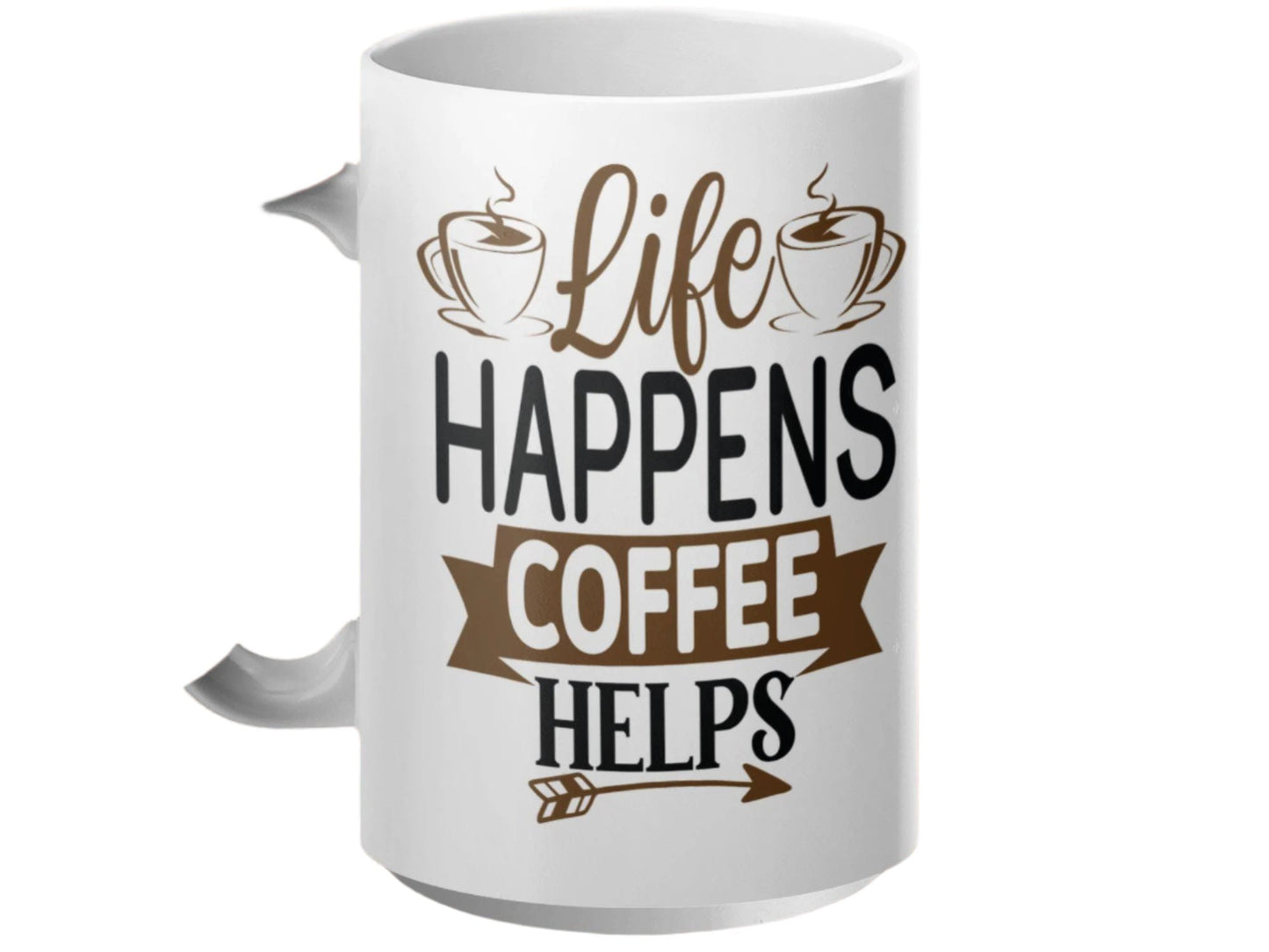 Life Happens Coffee Helps Mug Funny Quote Mug Inspirational Coffee Mug Gift for Coffee Lovers Unique Coffee Cup Beverage Mug