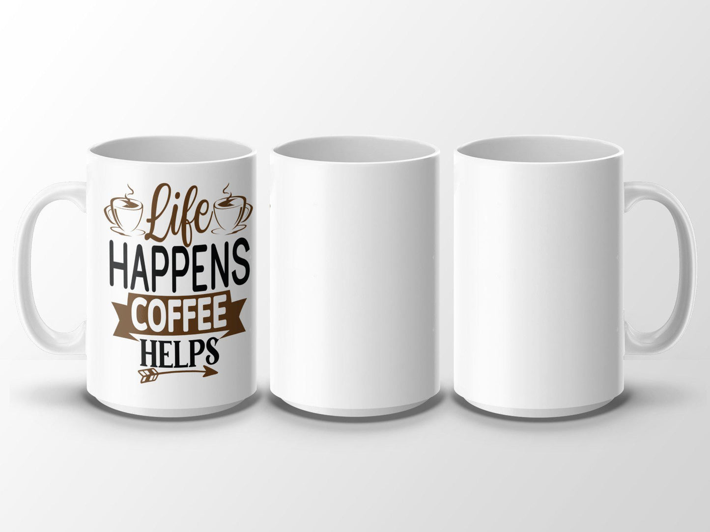 Life Happens Coffee Helps Mug Funny Quote Mug Inspirational Coffee Mug Gift for Coffee Lovers Unique Coffee Cup Beverage Mug