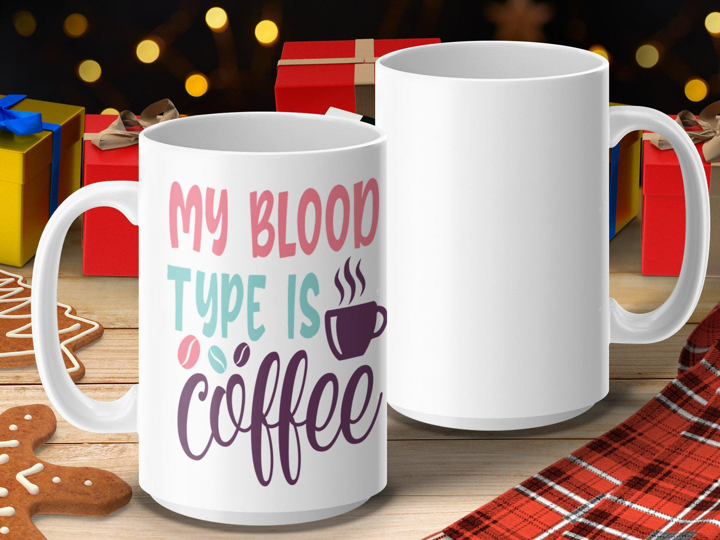 My Blood Type Is Coffee Mug, Funny Coffee Lover Gift, Coffee Humor Mug, Unique Coffee Cup, Quirky Coffee Quote Mug