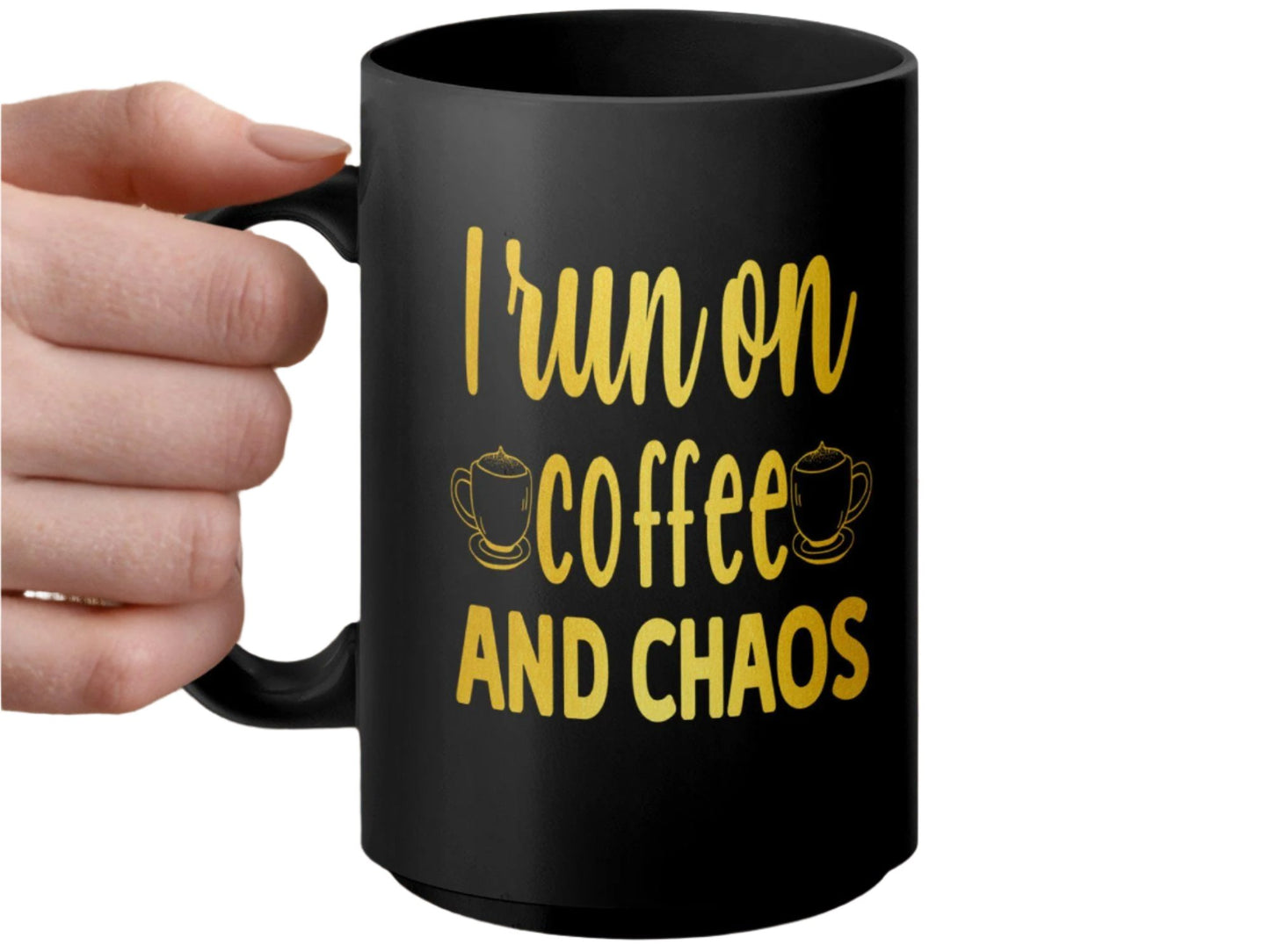 Funny Coffee Mug, I Run on Coffee and Chaos Mug, Gifts for Coffee Lovers, Unique Coffee Cup, Fun Mugs for Office, Motivational Mug