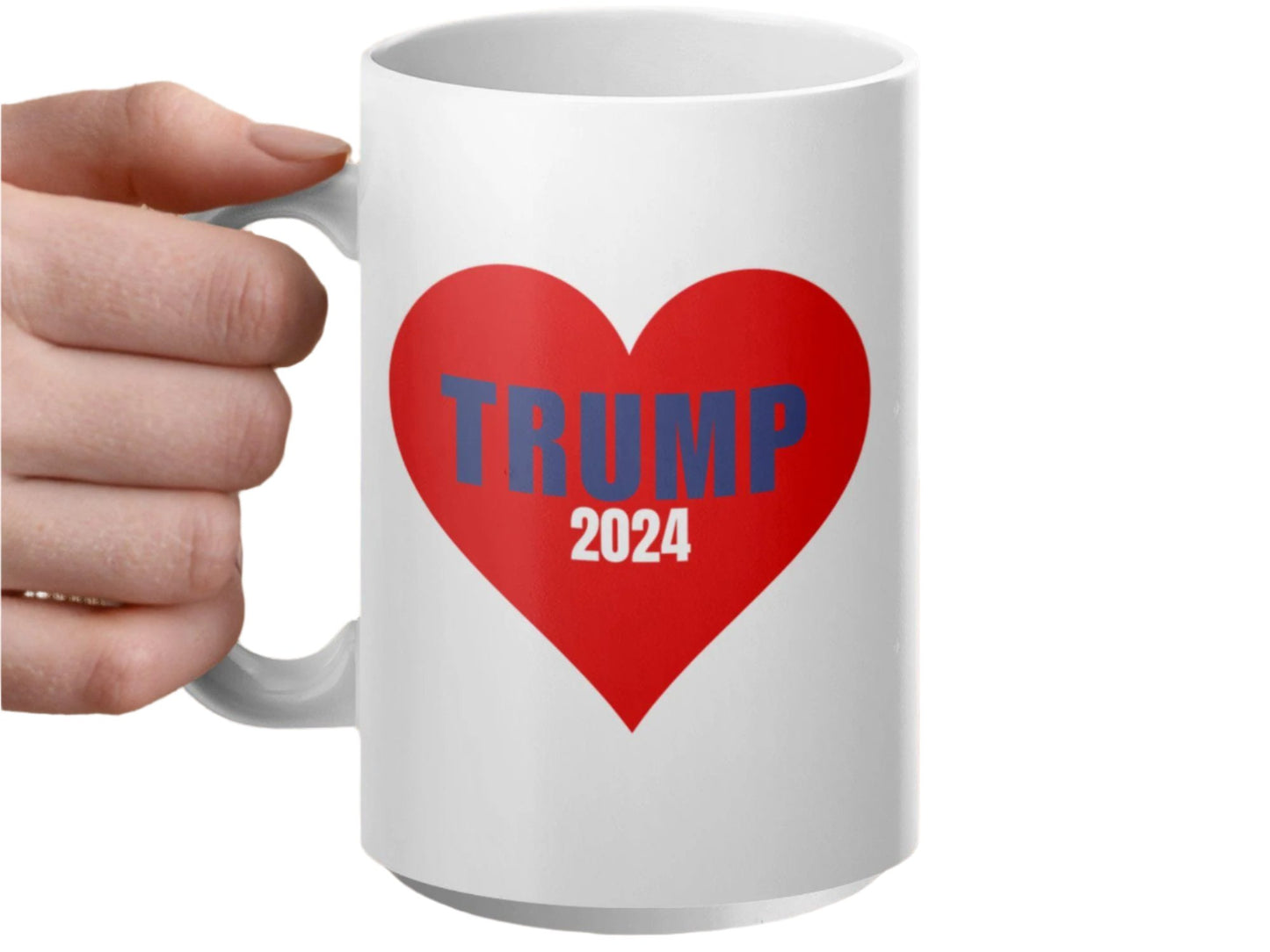 Trump 2024 Heart Mug, Patriotic Trump Mug, Election Mug, Political Mug, Trump Supporter Gift, USA Mug, Vote Trump 2024, Heart Shape Mug