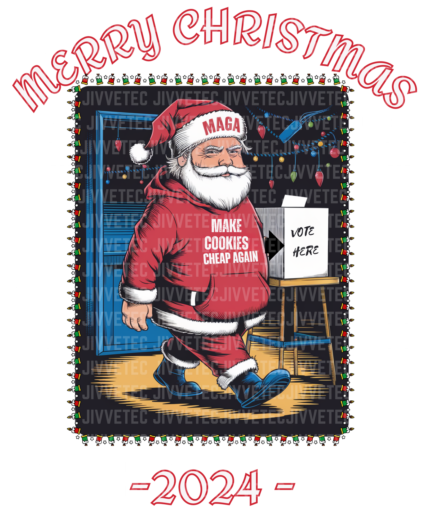 Make Cookies Cheap Again Santa Hoodie, Funny Christmas Sweatshirt, MAGA Santa Claus Shirt, Merry Christmas 2024 Pullover, Unique Holiday