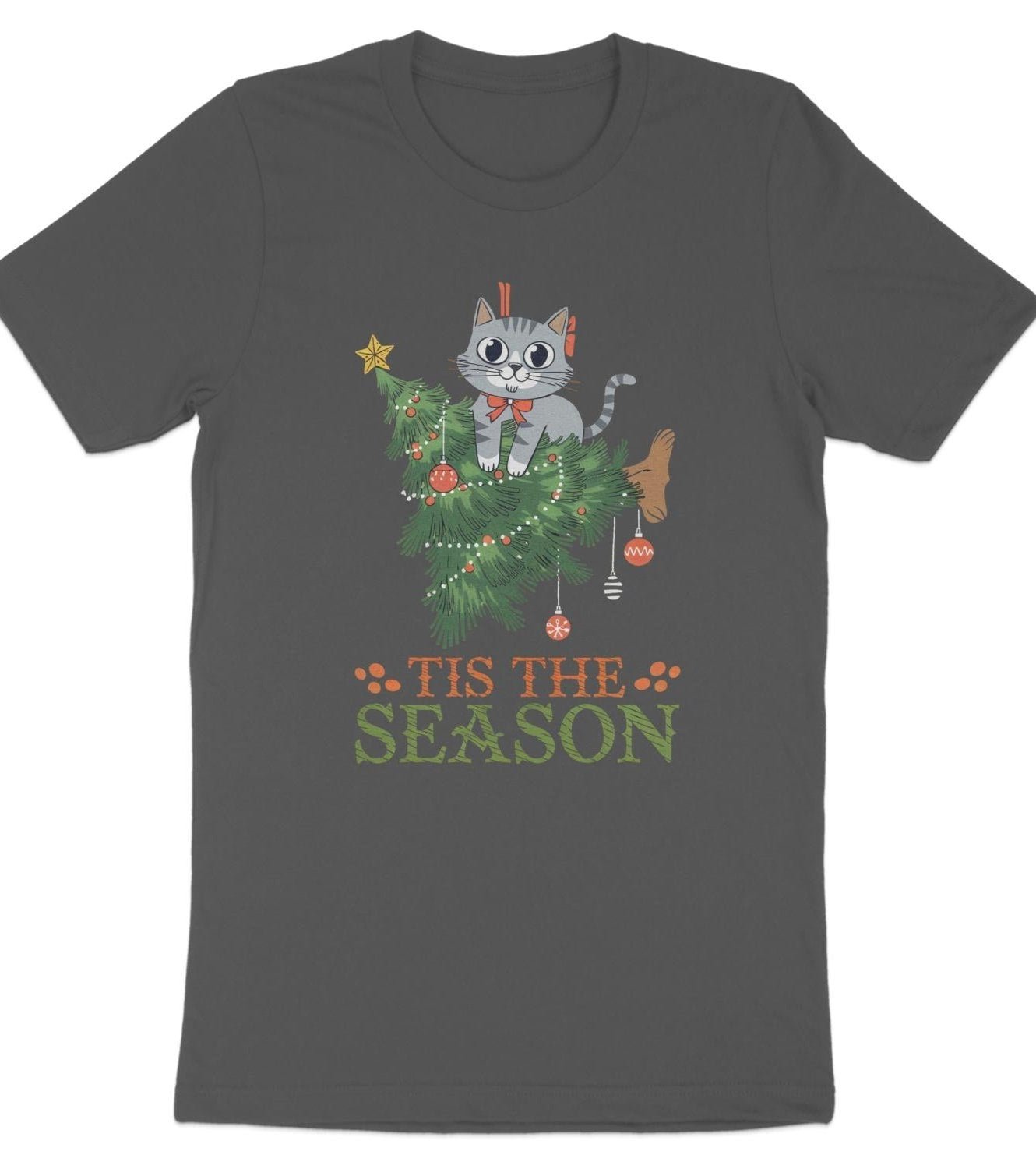 Cute Cat Christmas Sweatshirt, Tis The Season Holiday Sweater, Cozy Cat Tree, Perfect Gift Idea