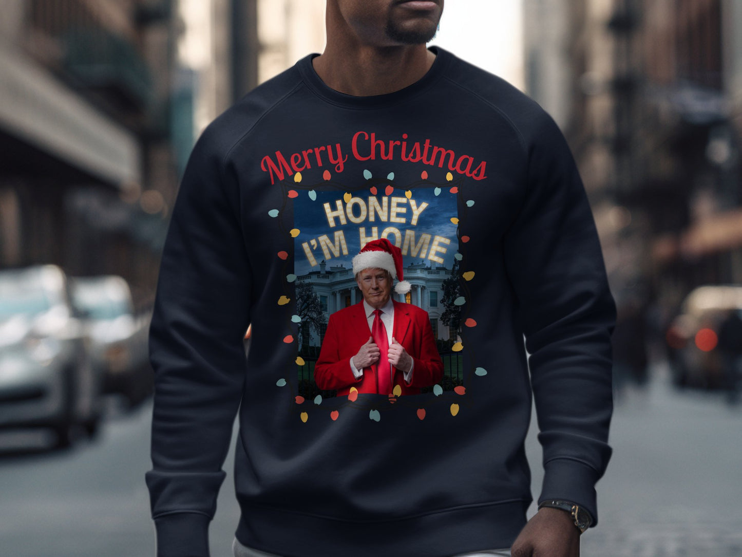 Merry Christmas Honey I'm Home Sweatshirt, Funny Holiday Gift, Unisex Ugly Xmas Sweater, Adult Shirt