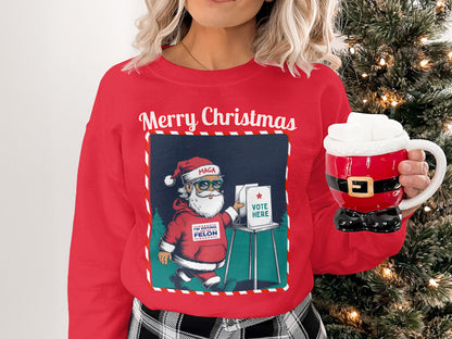 Merry Christmas Sweatshirt, Funny Santa Hoodie, Holiday Humor Gift for Him/Her, Family Christmas Party