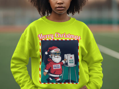 Merry Christmas Sweatshirt, Funny Santa Hoodie, Holiday Humor Gift for Him/Her, Family Christmas Party