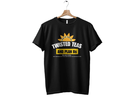 Hard AF Iced Tea and Plan Bs Funny Quote T-Shirt, Unisex Casual Tee, Bold Text Graphic Shirt