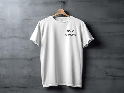 Solo Grinding T-Shirt, Gamer T-Shirt, Gaming Tee Shirt, Video Game Graphic Tee, Casual Wear, Unisex Gaming Shirt, Gift For Gamers