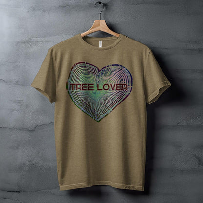 Tree Lover Heart Design T-Shirt, Nature Lover Gift, Eco-Friendly Tee, Unique Tree Rings Shirt, Environmentalist Apparel