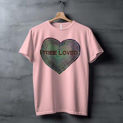 Tree Lover Heart Design T-Shirt, Nature Lover Gift, Eco-Friendly Tee, Unique Tree Rings Shirt, Environmentalist Apparel