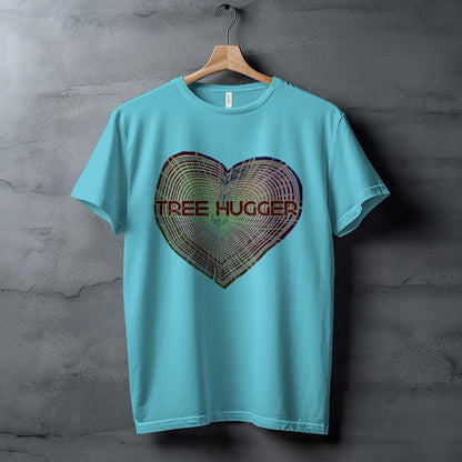 Trendy Tree Hugger T-Shirt, Eco-Friendly Gift, Nature Lover Apparel, Tree Rings Heart Design, Graphic Tee, Environmental Message