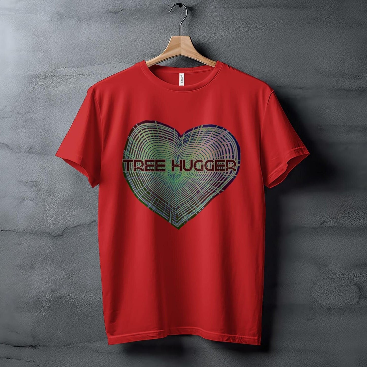 Trendy Tree Hugger T-Shirt, Eco-Friendly Gift, Nature Lover Apparel, Tree Rings Heart Design, Graphic Tee, Environmental Message