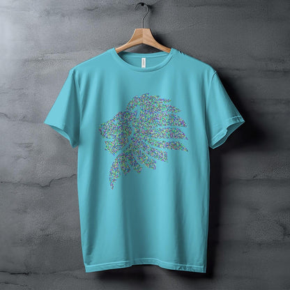 Colorful Dotted Lion Head T-Shirt, Unique Animal Art Design Tee, Trendy Graphic Tee, Vibrant Lion Shirt, Cool Gift Idea, Casual Wear
