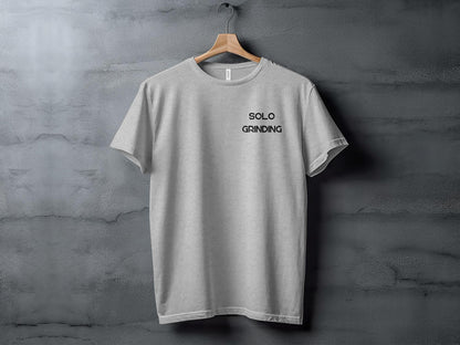 Solo Grinding T-Shirt, Gamer T-Shirt, Gaming Tee Shirt, Video Game Graphic Tee, Casual Wear, Unisex Gaming Shirt, Gift For Gamers