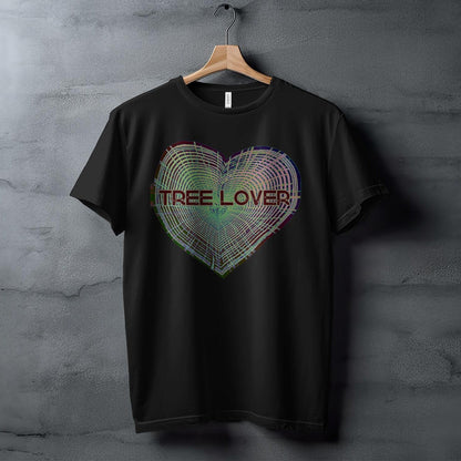 Tree Lover Heart Design T-Shirt, Nature Lover Gift, Eco-Friendly Tee, Unique Tree Rings Shirt, Environmentalist Apparel