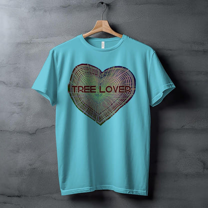 Tree Lover Heart Design T-Shirt, Nature Lover Gift, Eco-Friendly Tee, Unique Tree Rings Shirt, Environmentalist Apparel