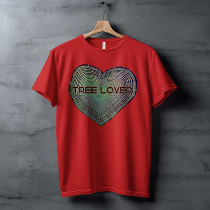 Tree Lover Heart Design T-Shirt, Nature Lover Gift, Eco-Friendly Tee, Unique Tree Rings Shirt, Environmentalist Apparel