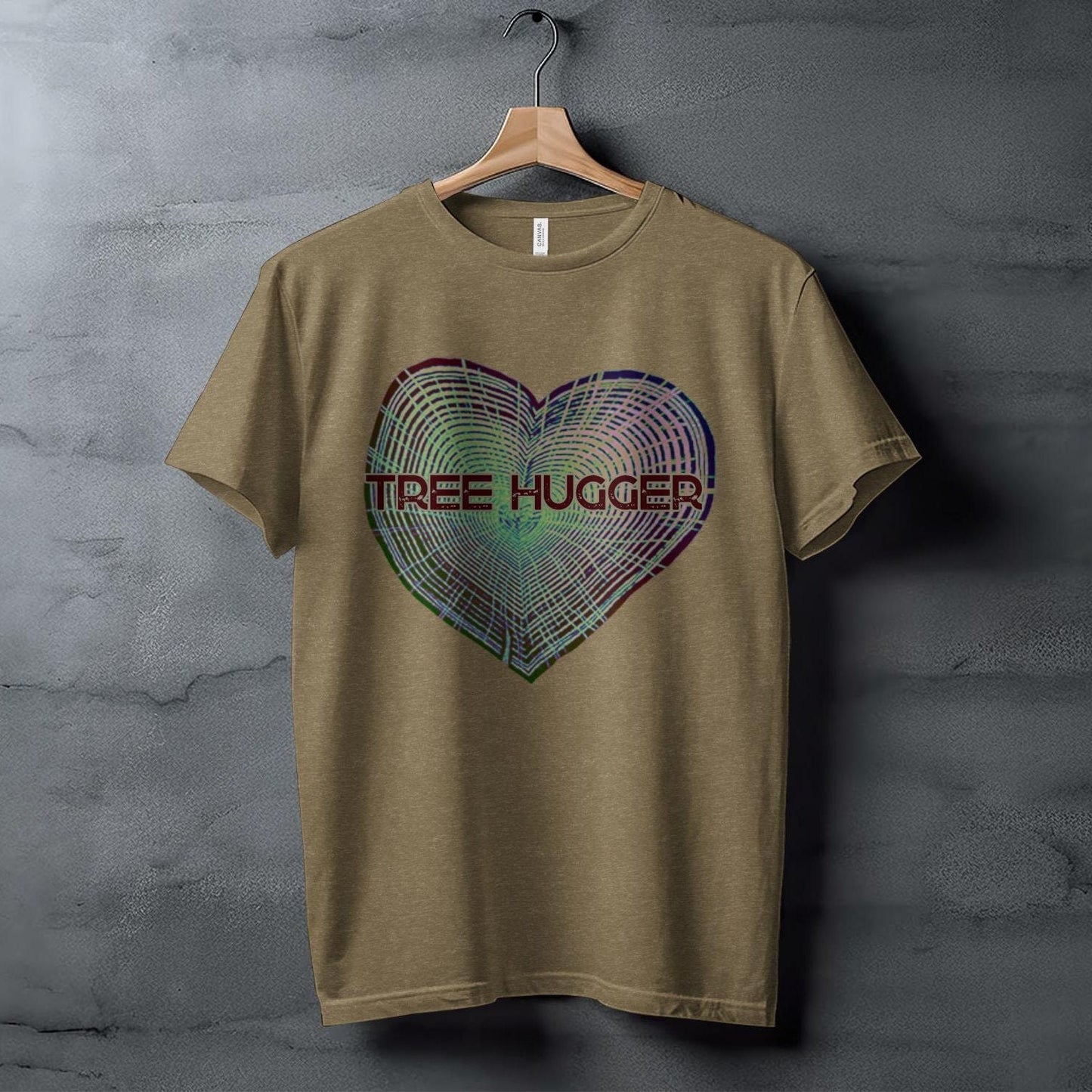 Trendy Tree Hugger T-Shirt, Eco-Friendly Gift, Nature Lover Apparel, Tree Rings Heart Design, Graphic Tee, Environmental Message