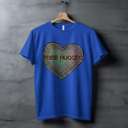 Trendy Tree Hugger T-Shirt, Eco-Friendly Gift, Nature Lover Apparel, Tree Rings Heart Design, Graphic Tee, Environmental Message
