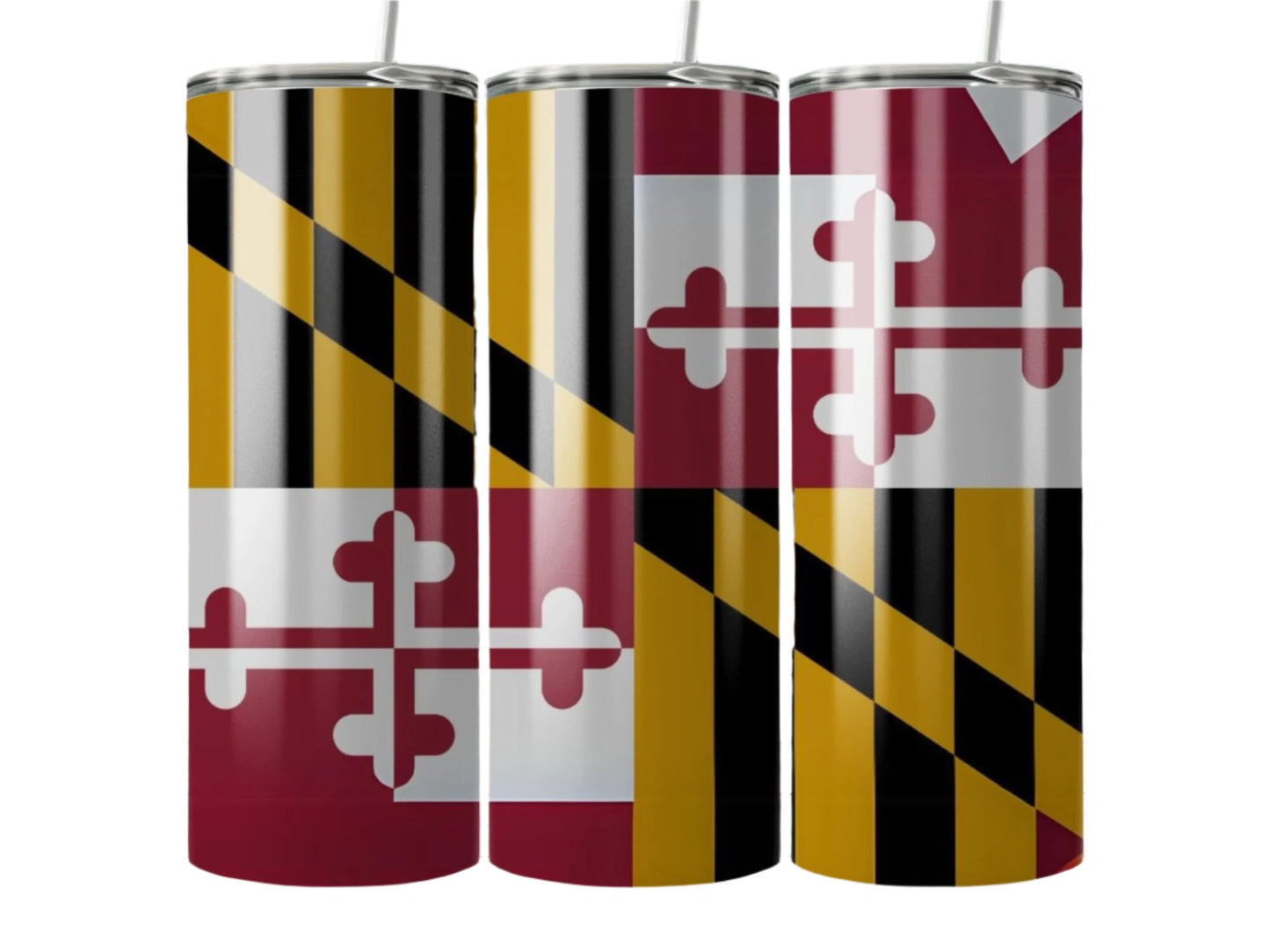Maryland Flag Tumbler, State Pride Drinkware, Colorful Maryland Flag Design, Perfect Gift for Marylanders, Unique Souvenir Tumbler