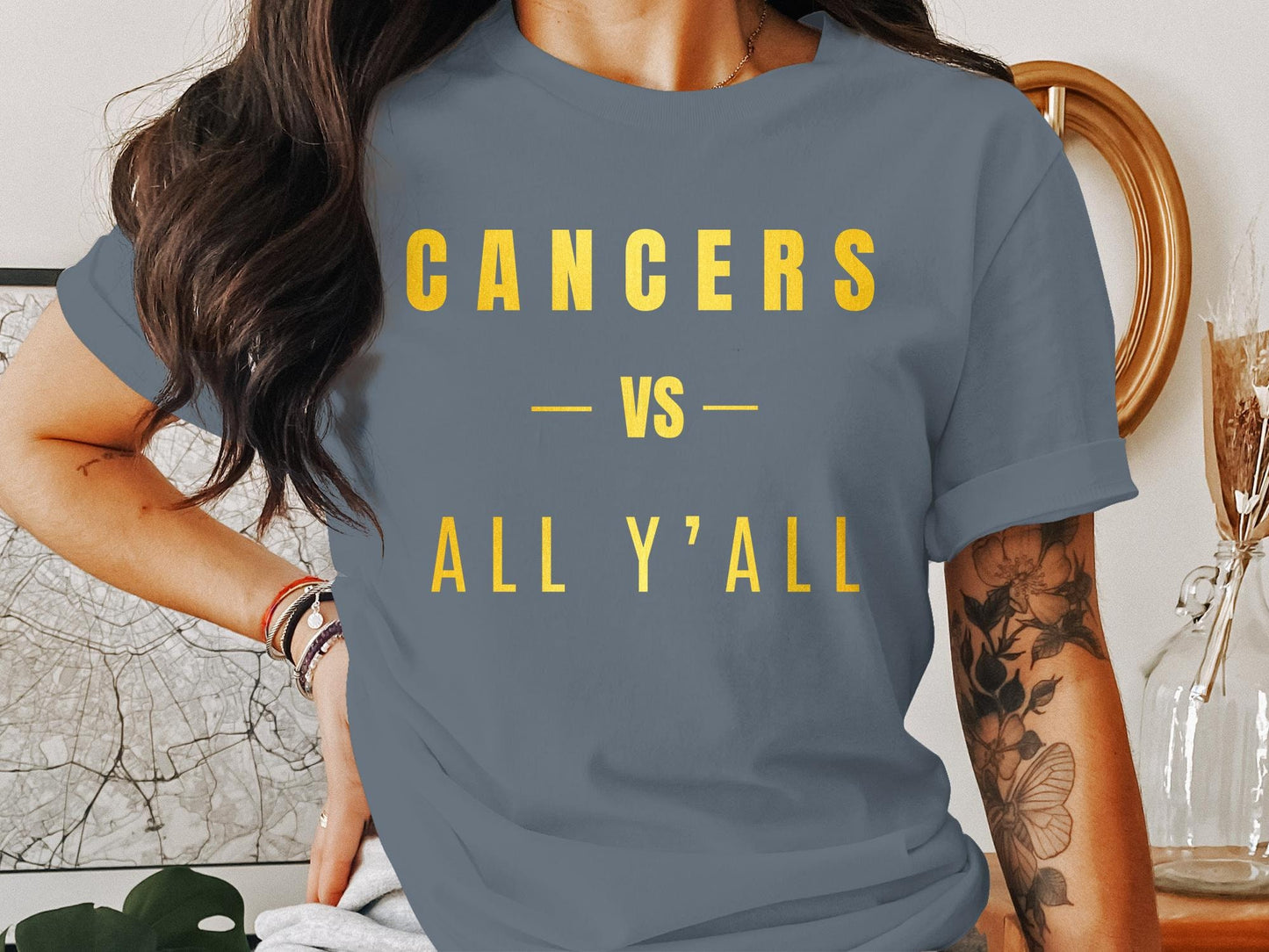 Cancers Vs All Y'all Motivational T-Shirt or Hoodie, Horoscope. Zodiac, Star Sign, Unique  Birthday Gift, Gift for him, Gift for her