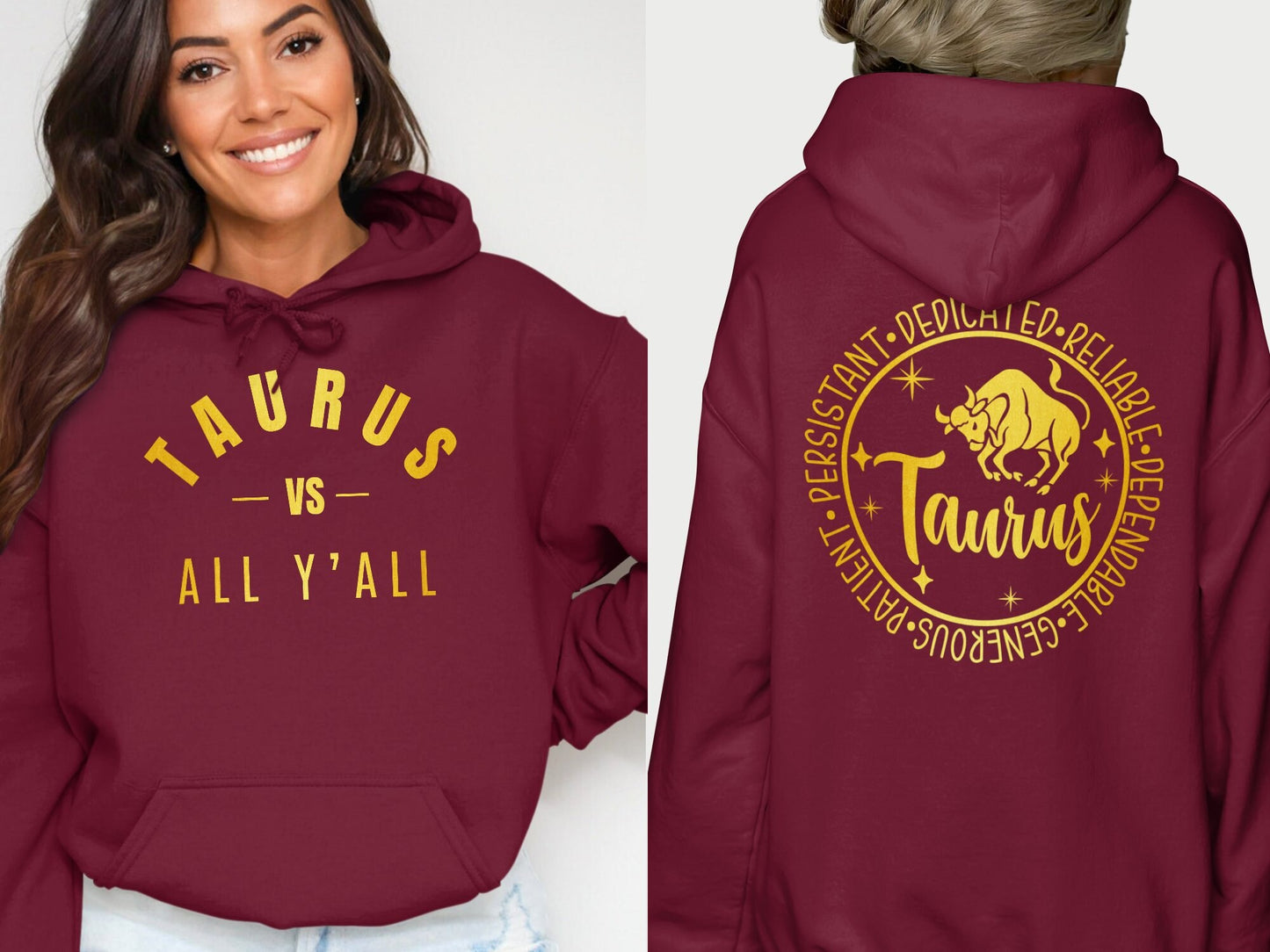 Taurus Zodiac Sign Vs All Y'all T-Shirt or Hoodie, Astrology, Horoscope, Star Sign,  Unique Gift, Birthday Gift, Gift for him, Gift for her