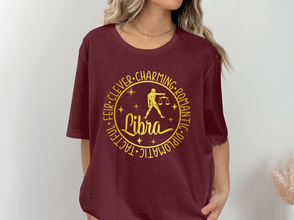 LIBRA Zodiac Sign T-Shirt, Astrological Horoscope,  Romantic Gift, Unique  Birthday Gift, Gift for him, Gift for her, LIBRA Season