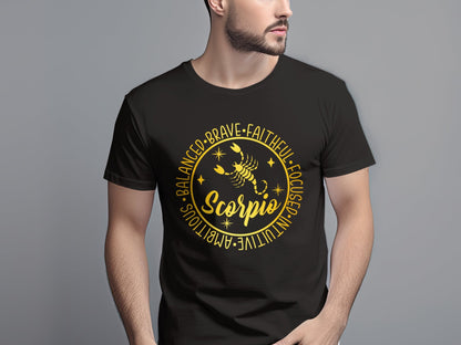 Scorpio Horoscope Zodiac Sign T-Shirt, Astro Fashion Tee, Astrology Gift for Scorpio, Zodiac Themed Apparel, Scorpio Shirt. Birthday Gift