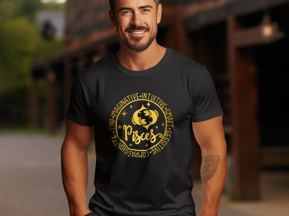 Pisces Zodiac Sign T-Shirt, Astrology Gift Tee, Horoscope Shirt, Constellation Art, Birthday Gift, Gift for him, Gift for her.
