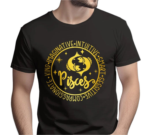Pisces Zodiac Sign T-Shirt, Astrology Gift Tee, Horoscope Shirt, Constellation Art, Birthday Gift, Gift for him, Gift for her.