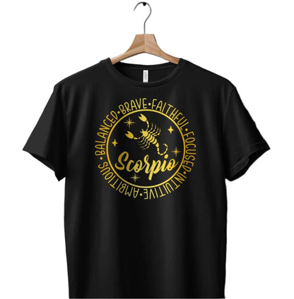 Scorpio Horoscope Zodiac Sign T-Shirt, Astro Fashion Tee, Astrology Gift for Scorpio, Zodiac Themed Apparel, Scorpio Shirt. Birthday Gift