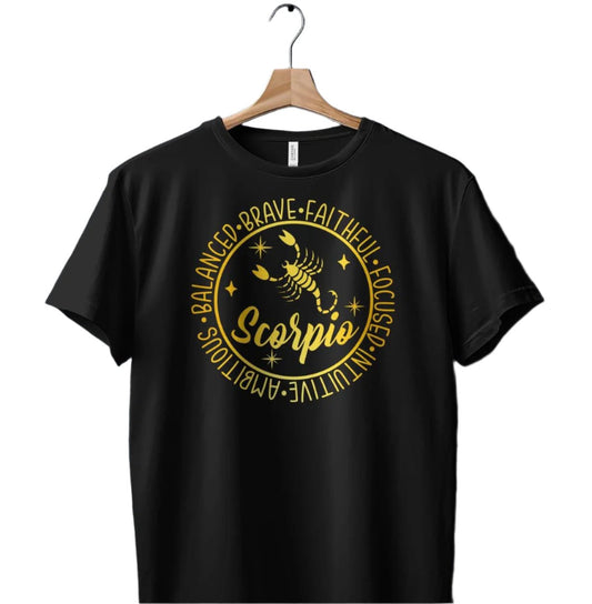 Scorpio Horoscope Zodiac Sign T-Shirt, Astro Fashion Tee, Astrology Gift for Scorpio, Zodiac Themed Apparel, Scorpio Shirt. Birthday Gift