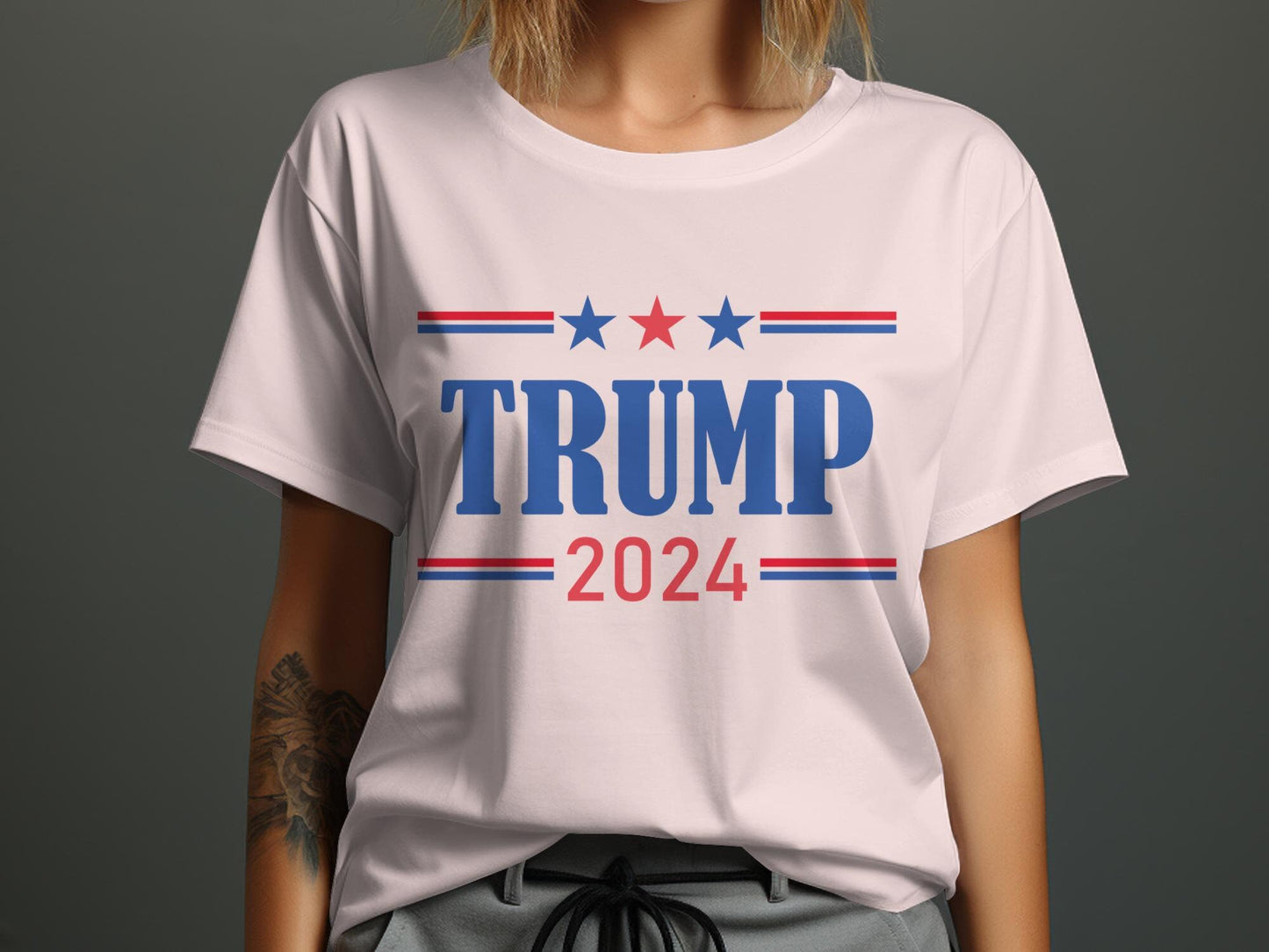 Trump 2024 T-Shirt, Political Campaign Shirt, Election 2024 Tee, Patriotic Graphic Tee, Presidential Support, Red White Blue Shirt