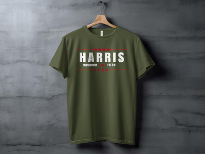 HARRIS 2024 Prosecutor vs Felon T-Shirt, Election Campaign Tee, Political Statement Shirt, Humor Graphic Tee, Presidential Election 2024