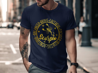 Scorpio Horoscope Zodiac Sign T-Shirt, Astro Fashion Tee, Astrology Gift for Scorpio, Zodiac Themed Apparel, Scorpio Shirt. Birthday Gift