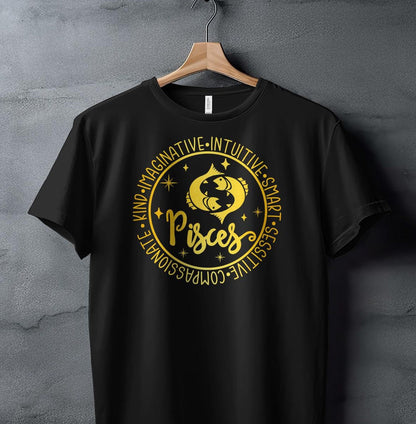 Pisces Zodiac Sign T-Shirt, Astrology Gift Tee, Horoscope Shirt, Constellation Art, Birthday Gift, Gift for him, Gift for her.