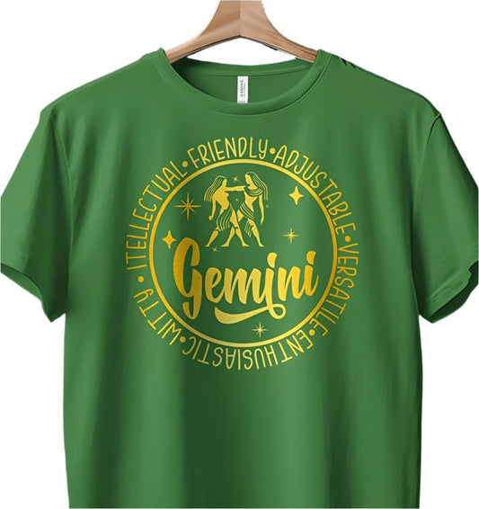 Gemini Zodiac Sign Tee, Intellectual Witty Gemini T-Shirt, Star Sign Astrological Tee, Birthday Gift, Gift for him, Gift for her.
