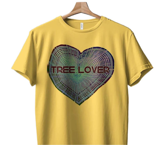 Tree Lover Heart Design T-Shirt, Nature Lover Gift, Eco-Friendly Tee, Unique Tree Rings Shirt, Environmentalist Apparel
