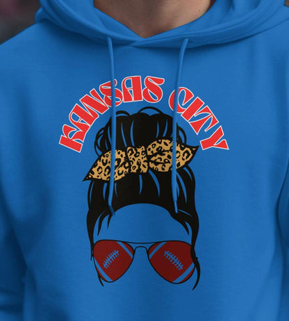 Kansas City Football Fan T-Shirt, Leopard Print Headband, Sunglasses Graphic Tee, Trendy Kansas City Tee, Game Day Outfit, Fan Apparel