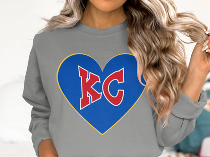 KC Heart Love Graphic Tee, Kansas City Pride Shirt, Sports Wear, KC Fan T-shirt, City Love Apparel, Kansas City Supporter