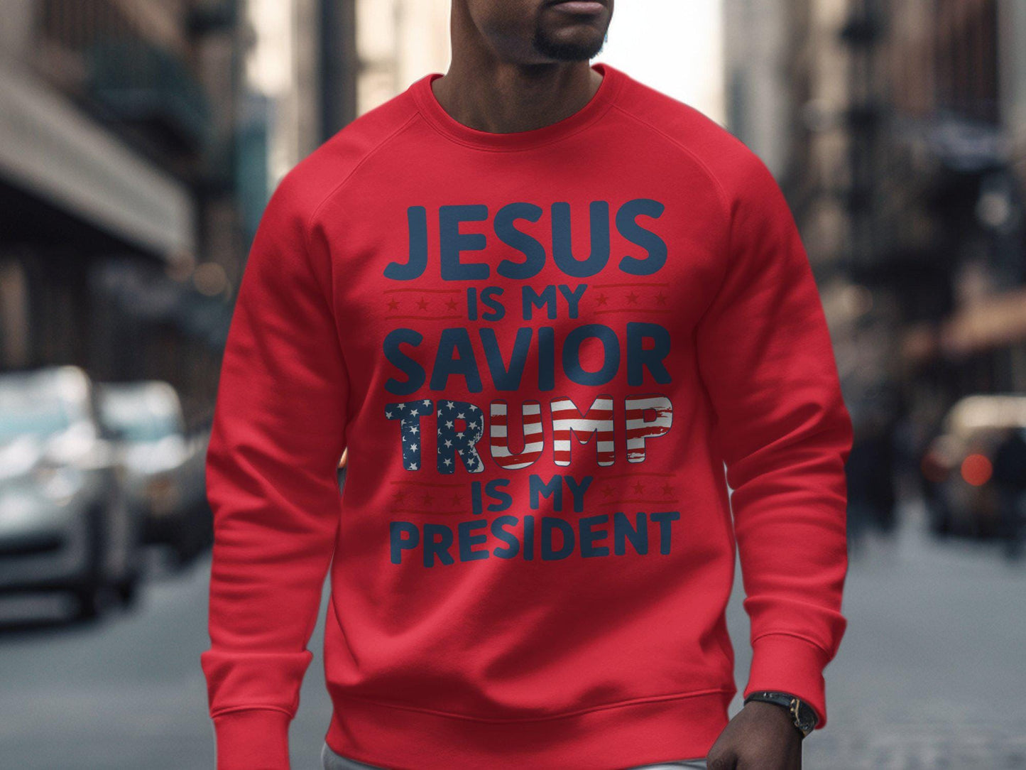 Jesus Is My Savior Trump Is My President Patriotic Christian Shirt, Faith and Politics Tee, Graphic T-Shirt for Believers