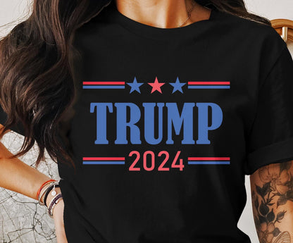 Trump 2024 T-Shirt, Political Campaign Shirt, Election 2024 Tee, Patriotic Graphic Tee, Presidential Support, Red White Blue Shirt