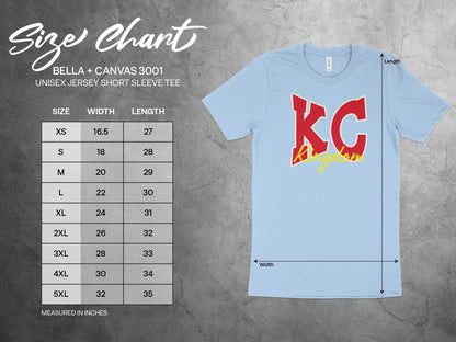 KC Kingdom T-Shirt, Bold Red Lettering, Perfect Fan Apparel, Unique KC Kingdom Design, Casual Wear, Comfortable Tee