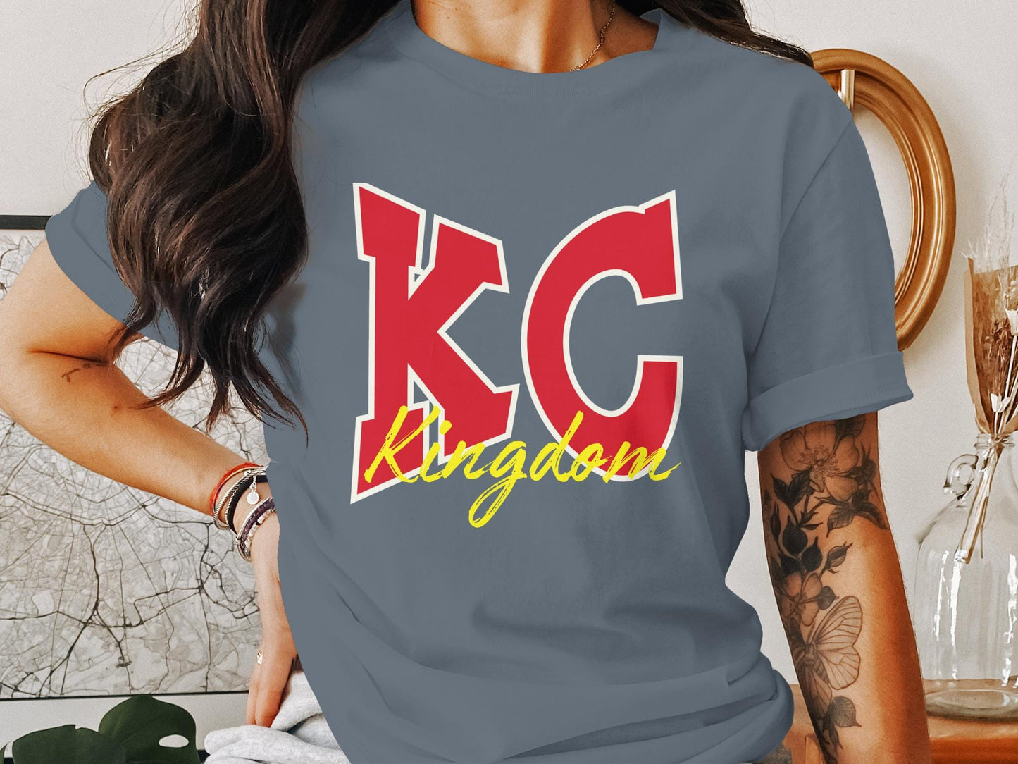 KC Kingdom T-Shirt, Bold Red Lettering, Perfect Fan Apparel, Unique KC Kingdom Design, Casual Wear, Comfortable Tee