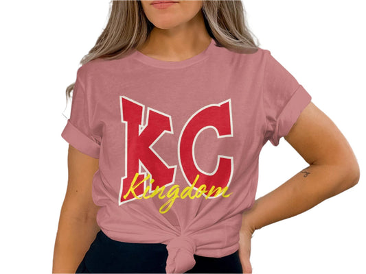 KC Kingdom T-Shirt, Bold Red Lettering, Perfect Fan Apparel, Unique KC Kingdom Design, Casual Wear, Comfortable Tee